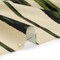 1 Yard Verdant Trail Stretch Cotton Sateen Cream and Green Painted Stripes Cotton Fabric